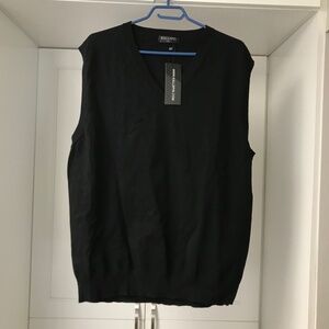 Kallspin NWT Men’s 💯 % Cotton Knit Vest Sleeveless Black US XXL